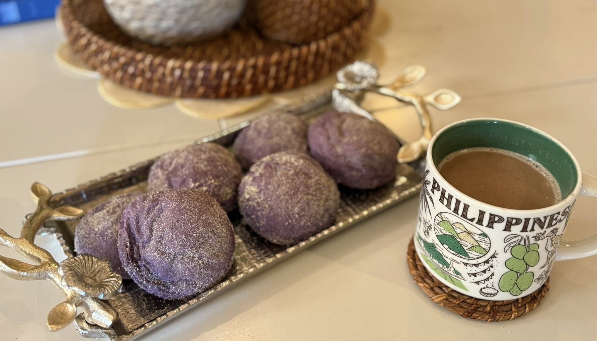 Ube Cream Cheese Pandesal